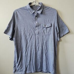 Criquet Performance Player Polo Men's Size Medium Light Blue Stripes Golf Preppy